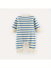 Load image into Gallery viewer, Striped Knit Baby Girl Romper
