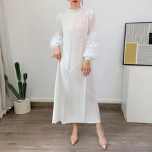 Load image into Gallery viewer, Women Elegant Evening Party Dresses 2025 Summer New Solid Colour Classic Long Sleeve Plate Flower Design Prom Dresses Female
