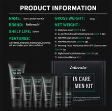 Load image into Gallery viewer, Skin Care Set for Men Essential Routine Daily Face Wash Facial Scrub Moisturizer SPF Night Cream Hydrated Skin Gifts For Men Ski
