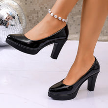 Load image into Gallery viewer, High Heels Shoes Women White Wedding Shoes Thick High Heels Fashion Party Pumps Footwear Black Red Big Size 35-42
