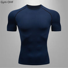 Load image into Gallery viewer, Gym Fitness T Shirt Men's Short Sleeve Summer Boxing Jersey Legging Men Rashguard Compression Pants Quick Dry Tight T-Shirts Men
