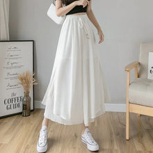 Load image into Gallery viewer, Women Pants Culottes Elastic Wide Leg Irregular Hem Double Layers Korean Trousers Summer Casual Loose Pleated Pants
