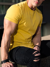 Load image into Gallery viewer, Muscle Fitness T-shirt Summer Men's T-shirts Workout short sleeve Tees Running cotton t-shirts Men Gym Sport Training Tops

