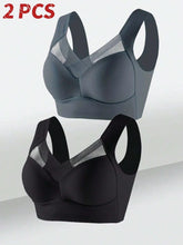 Load image into Gallery viewer, 2PCS Women Lace Sport Bras Plus Size Seamless Bra Bralette Backless Lady Brassiere Vest Female Gather Shock-Proof Wireless L-3XL
