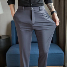 Load image into Gallery viewer, 29-42 Men's Summer Pants Thin Straight Stretch Casual Pants with No Trace No Ironing Fabric Silky and Cool Feeling
