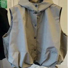 Load image into Gallery viewer, Women Hooded Vests Coats Single Breasted Loose Casual Tops Spring Autumn Korean Simple All-match Breathable Waistcoat
