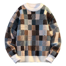 Load image into Gallery viewer, New Fashion Men Plaid Pullover Winter Sweaters Outwear Loose Casual Knitted Sweaters Male O-neck Pullovers Sweatercoats Size 4XL
