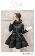 Load image into Gallery viewer, 2023 New Fashion Winter Coats Women Warm Outerwea Cotton Padded Jackets Womens Clothing Belt Zipper Parkas Femme A-word Jacket
