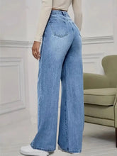 Load image into Gallery viewer, Spring and Autumn New Sky Blue Jeans for Women, Water Washed, Loose, Casual, Wide Legs, Comfortable, Vintage Pants
