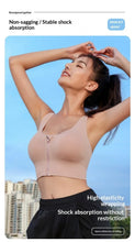 Load image into Gallery viewer, High-strength Shockproof Front-zip High Elasticity Anti-sagging Plus-size 100% Nylon High Support Seamless Sports Bra Beautiful
