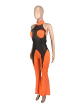 Load image into Gallery viewer, Sheer Lace Halter Flare Jumpsuit
