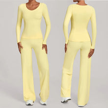 Load image into Gallery viewer, 2PCS Yoga Set Women Yoga Pant Workout Tracksuit Sportswear Gym High Waist Straight Leg Bottoms Fitness Bta Sports Suit XP01
