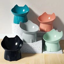Load image into Gallery viewer, 1pc WhiskerWare Elevated Cat Bowl, Anti-Tip Plastic Raised Pet Feeding Dish with Tilted Edge, Neck Protection Kitty Food
