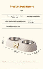 Load image into Gallery viewer, Pet Cat Food Bowl PP Base Bow-tie Bowknot Cat Feeder Stainless Steel Double Bowl Dog Food Feeding Drinking Container Pet Supplie
