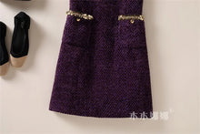 Load image into Gallery viewer, Elegant Tweed Sleeveless Midi Dress
