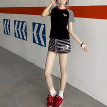 Load image into Gallery viewer, Women Shorts Pantalones Cortos De Mujer Casual Fashion Y2k Pants 2026 New Street Hottie Bottoms Striped Skull Print Chic Shorts
