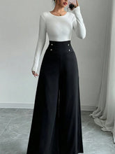 Load image into Gallery viewer, Women's Fashionable and Elegant Solid Color Wide-Leg Pants for Spring and Autumn, High-Waisted Pants
