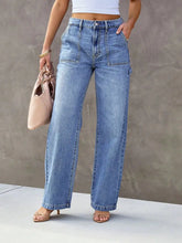 Load image into Gallery viewer, Women's Light Blue Wide Leg Straight-Leg Jeans - Stylish and Comfortable Denim Pants for Effortless Fashion
