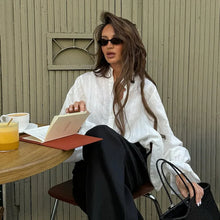 Load image into Gallery viewer, Oversized Cotton White Shirt Women

