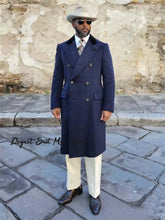 Load image into Gallery viewer, Double Breasted Peak Lapel Overcoat
