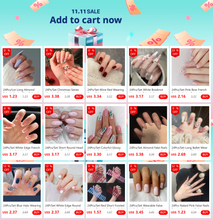 Load image into Gallery viewer, 24Pcs/Set Wearable False Nails for Girls Women Removable Solid Color Short Fake Nails Art Finished Simple White Press on Nail
