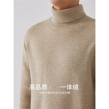 Load image into Gallery viewer, Men’s Thermal Fleece High-Neck Knitted Sweater
