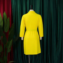 Load image into Gallery viewer, Pleated Notched Collar Midi Dress
