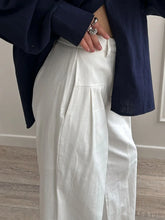 Load image into Gallery viewer, Summer White Pants For Women Cotton Formal High Waist Wide Leg Trousers Ladies Elegant Summer Women's Pants Straight Leg Office
