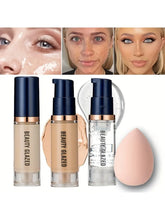 Load image into Gallery viewer, BEAUTY GLAZED 3Pcs Face Makeup Set, Matte Long Lasting Waterproof Liquid Foundation+Primer+Puff
