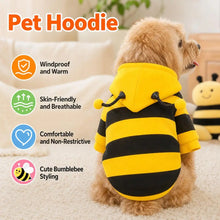 Load image into Gallery viewer, Bee Pet Puppy Coat Apparel Outfit Dog Hoodies Winter Warm Cat Cosplay Costume Holiday Outfit for Small Medium Dogs &amp; Cats
