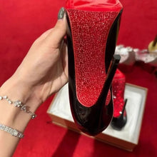 Load image into Gallery viewer, High Heels Women's Slim Heels New Stunning and Sexy Wedding Shoes Black Patent Pointed Single Shoes High Heels Туфли Женские
