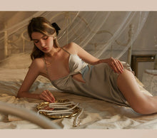 Load image into Gallery viewer, Female Nightdress Sexy Backless Spaghetti Strap Nightgown Sleepwear Spring Summer Nightwear Loose Silk Satin Home Dress Lingerie
