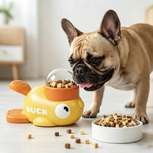 Load image into Gallery viewer, Dog 2-in-1 Interactive Toy Pet Automatic Food Treat Dispenser Cartoon Duck Design Slow Food Pet Snack Feeder for Dog Training
