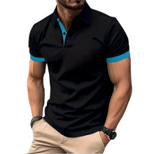 Load image into Gallery viewer, Men's Polo Shirt Short Sleeve Casual Slim Fit Color Blocking T-shirts England Style Streetwear Polos for Men's Fashion
