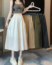 Load image into Gallery viewer, Drawstring Cargo A-Line Midi Skirt
