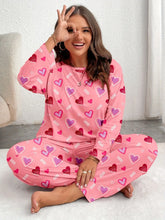 Load image into Gallery viewer, Plus Heart Print Pajama Set
