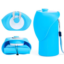 Load image into Gallery viewer, Pet Travel Water Bottle: Collapsible Dog Water Dispenser with Drinking Tray - Portable Leak-Proof Outdoor Hydration Solution
