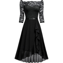 Load image into Gallery viewer, Dark Blue Elegant Midi Evening Dress

