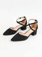Load image into Gallery viewer, Women Pointed Toe Chunky Heel Pumps
