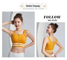 Load image into Gallery viewer, Sports Bras Zip Front For Women With Full Coverage Removable Padded Shockproof Yoga Underwear Workout Bra Running Fitness Vest
