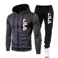 Load image into Gallery viewer, Mens Tracksuits+Sweatpants Two Pieces Suits 2025 Winter Print Zipper Hooded Sweatshirt Casual Fitness Jogging Sports Pants Sets
