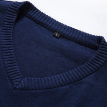 Load image into Gallery viewer, Sweater Men 2026 Autumn Casual Pullovers Men V-Neck Solid Cotton Knitted Brand Clothing Slim Fit Male Sweaters Pull Homme
