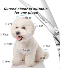 Load image into Gallery viewer, 7.5" Curved Dog Grooming Scissors , Professional Pet Curved Scissors Dog Scissors Cat Curved Scissors

