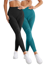 Load image into Gallery viewer, 2 Pieces Legging Woman Push Up Workout Sport Leggings Women Scrunch Butt Female Outfit Gym Seamless Legging Pants
