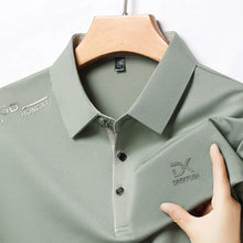 Load image into Gallery viewer, Men's Business Casual Short Sleeve Polo Shirt Solid Color with Badge Fashionable Breathable Comfortable Versatile Business Top
