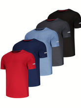 Load image into Gallery viewer, 5 Pack Men T-Shirts Gym T-Shirts For Men Muscle Men's T-Shirts Fitness Shirts For Men Athletic T-Shirts Breathable Activewear Shirts Work Shirt Shirts Multipack Shirts For Cycling

