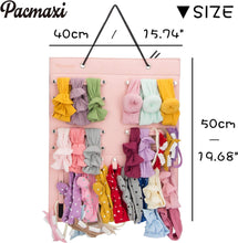 Load image into Gallery viewer, Hanging Baby Girl Headbands Storage Organizer, Newborn Headbands and Bows Holder(10 Snap Band+18 Snaps,Pink)
