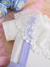Load image into Gallery viewer, Girls’ Elegant Lace-Collar Top &amp; Suspender Skirt Set
