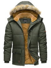 Load image into Gallery viewer, Men’s Heavy-Duty Windproof Winter Parka with Detachable Hood
