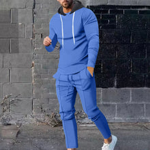 Load image into Gallery viewer, Men&#39;S Tracksuit 2 Piece Hoodie Sweatsuit Sets Casual Jogging Athletic Suits Clearance Fashion Streetwear Patchwork Color Long Sleeve Hooded Casual Outwear Pants Sets Sportswear
